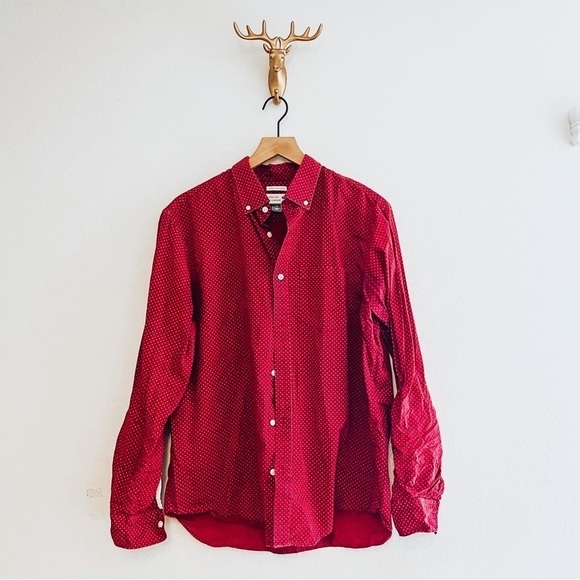 Old Navy Men's Maroon Button Up Shirt Size Large - Picture 1 of 6